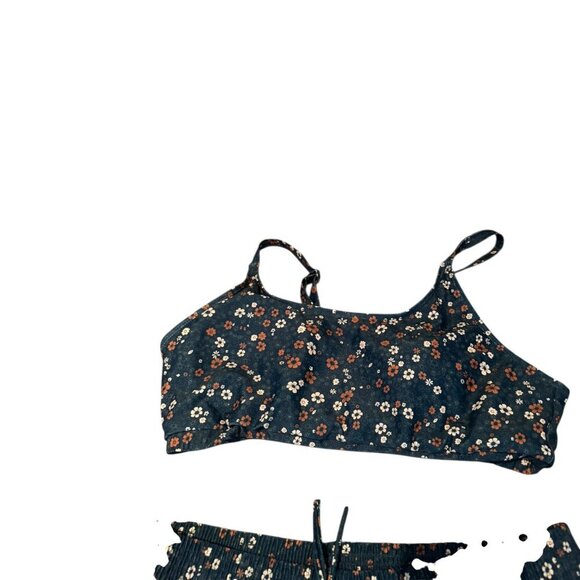 Floral Print Swimsuit Set Size XL | Two-Piece Swim Top & Shorts Tankini Style - Picture 3 of 7